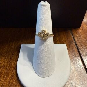 NEW Tory Burch Miller Gold/Pave Ring Size 6 Authentic Rhinestones